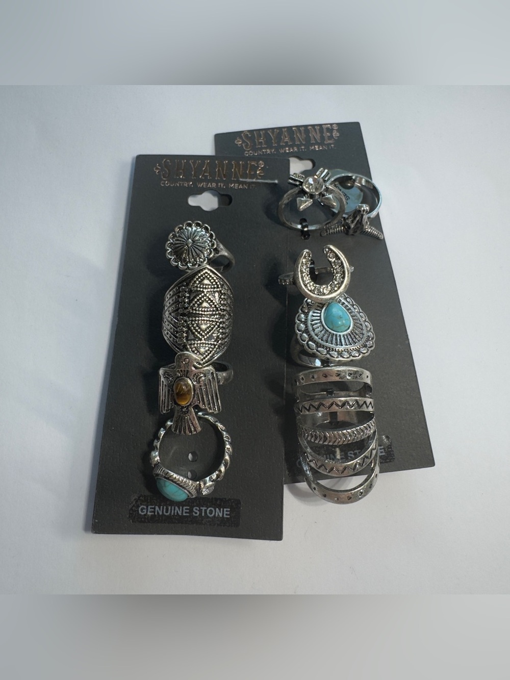 Size 6, 7, 8 & 9 Shyanne Silver-Tone Turquoise Accent Women’s Ring Set